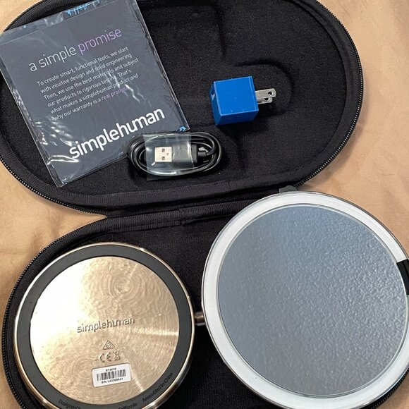 SimpleHuman Simple Human Mirror Foldable 10X Magnifying Mirror Case Cord Manual - Picture 6 of 9